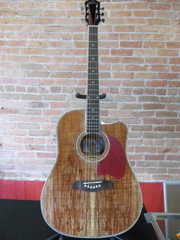 Oscar Schmidt OG2CE-SM Deep Dreadnought Cutaway w/ Electronics Spalted Maple image 1