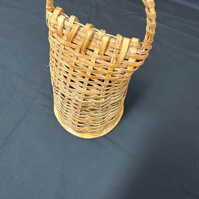 Authentic Caxixi, 10.75" x 5", EXTRA LARGE, Rattan Woven, Dried Gourd Bottom - MINT image 3