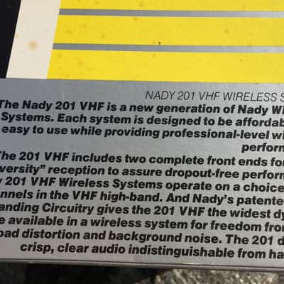 Nady 201 VHF WirelessSystemDiversity Guitar, as new image 3