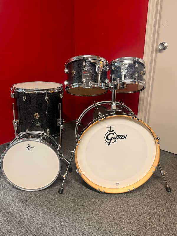 Gretsch Drum Set Catalina Maple 5 Piece Shell Pack w/ Snare Drum Black Stardust image 1