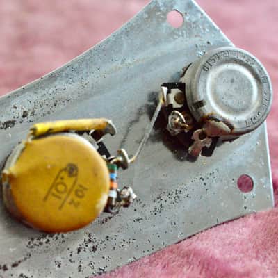 Vintage 1960's Fender Jaguar Wiring Harness PRE-CBS - Volume / Tone, Pots, Cap, Knobs! image 7