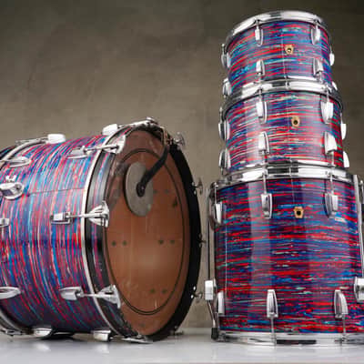 1968 Ludwig 4-Piece Psychedelic Red Drums #59132 image 25