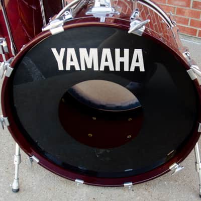 1989 Yamaha Recording Custom 5 Piece Shell Pack - Wine Red 10, 12, 13, 16, 22" image 13