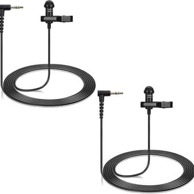 2-Pack Lavalier Microphone Compatible Microphone Transmitters - 90 Degrees L-Shaped 3.5mm Omnidirectional Lapel Lav Mic for Vlog Interview image 1