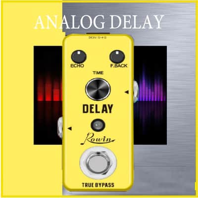 Rowin Delay Pedal Yellow Guitar MINI Analog Guitar Effect Pedal SEPT SPECIAL $28.00 image 6