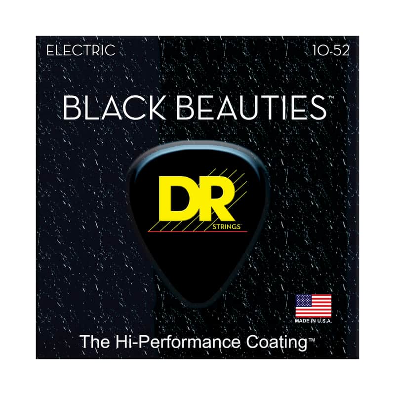 DR Strings BKE-10/52 Black Beauties Medium to Heavy Electric Guitar Strings 10-52 image 1