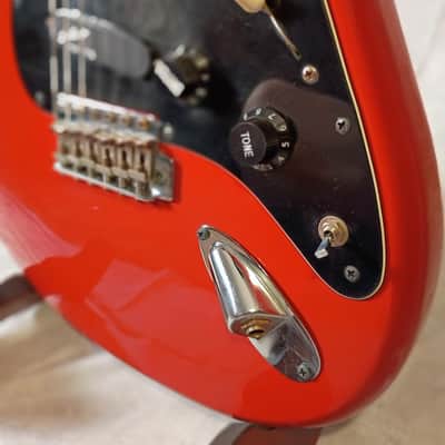 1987 Young Chang E10 Squier 1957 Reissue *Gorgeous Flame Maple Neck* Active EMG Select's W/ Awesome Red Light! Alder Body W/ Maple Cap and Back!- Torino Red image 8