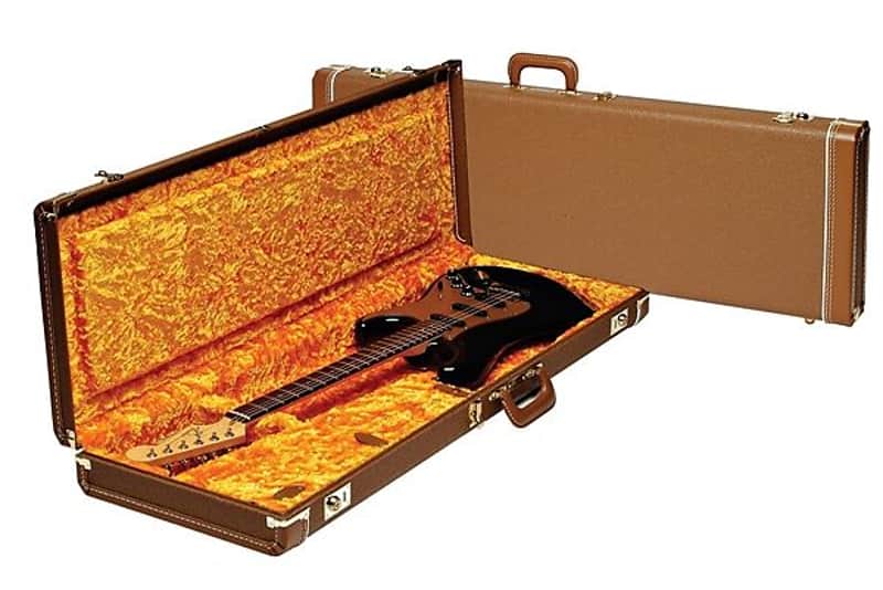 Fender G&G Deluxe Strat/Tele Hardshell Case, Left-Handed, Black with Orange Plush Interior 2016 image 3