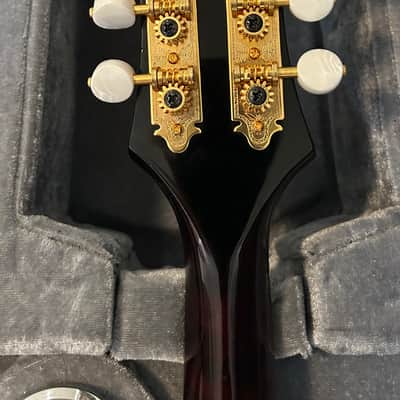 Kentucky KM-855 F Style Bluegrass Mandolin 2012 Deluxe Case Lovely Floral Shell Inlay Head and Neck image 6