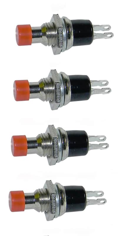 4 Pack SPST Normally Open Momentary Push Button Switch Red     25019 SW image 1