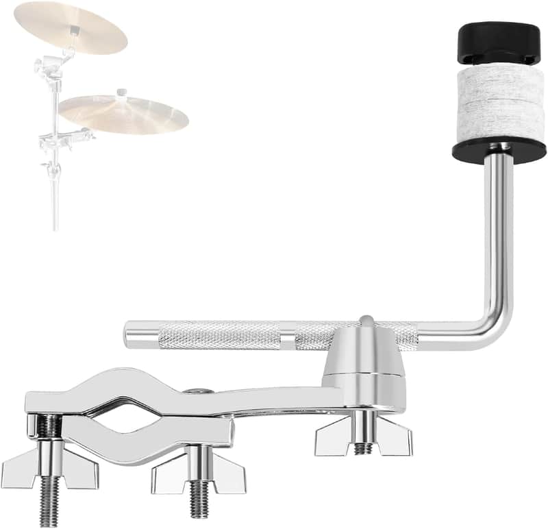Drum Set Mounting Clamp Cymbal Stand Extension Arm L Cymbal Clamp for 8-12 Inch Splash Cymbals,Adjustable Cymbal Arm Fits 15-33mm Cymbal Stand, Drummer Beginner Percussion Accessories image 1