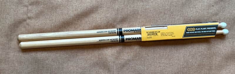 Pro-Mark American Hickory TX707N Nylon Tip Drum Sticks New in Package image 1
