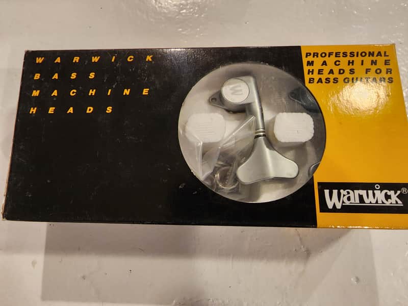 Old Style Warwick Bass Tuner Machine Heads 4pcs. Left / bass side. Platinum / Satin / Brushed Chrome finish. image 1