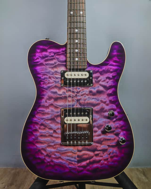2017 Schecter USA Custom Shop PT Custom Electric Plum Quilted Maple Top image 1