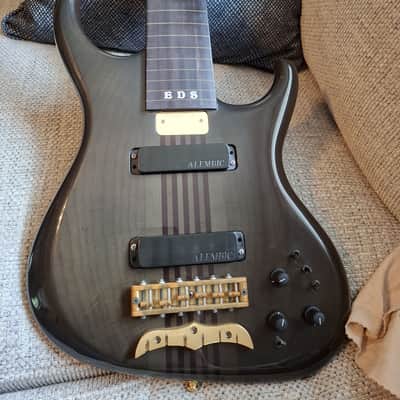 Alembic Europa 6-String Bass 1994, Fretless - Translucent Black image 7