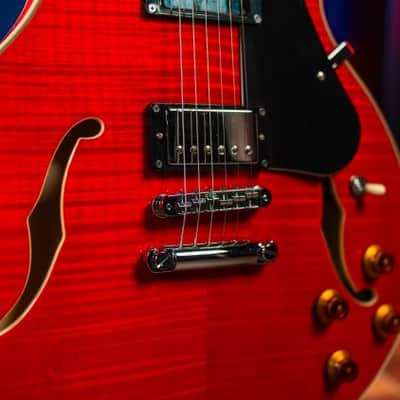 Washburn SH35TR Wing Series Semi Hollow Electric Guitar w/Gigbag, Trans Red image 17