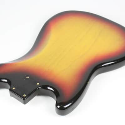 1977 Vintage Fender Mustang Ash BODY Factory Sunburst USA 1970s w/Original Neck Plate image 13