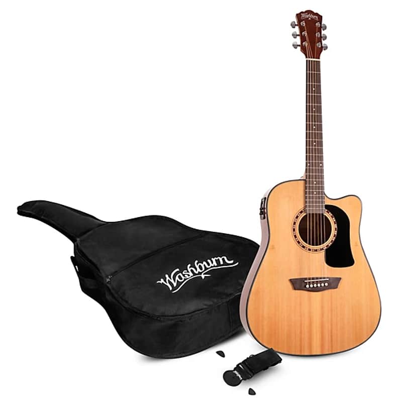 Washburn AD5CEPACK Acoustic Guitar Pack, Natural image 1