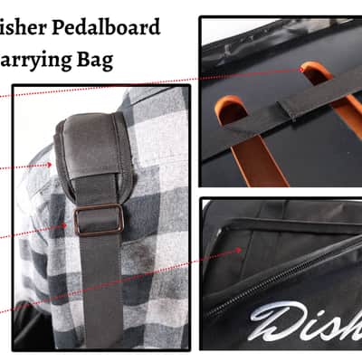Disher Adjustable Guitar Pedalboard (Club/Medium Size) 16'' x 15.5'' x 3.5'' Durable Wooden and Rubber Coated Pedal Board for Guitar Effects Pedals image 8
