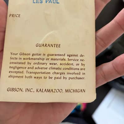 1957-1959 Gibson Les Paul Warranty Hang Tag | Blue LES PAUL Stamp | Burst Era image 2