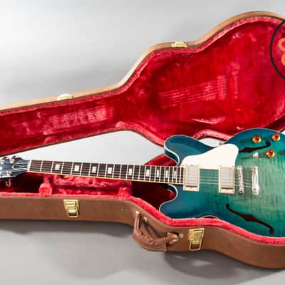 2017 Gibson ES-335 Figured Aquamarine OHSC image 2