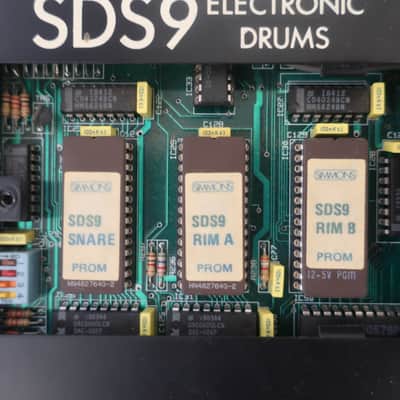 Vintage 1980s Simmons Electronics Drum Set 2 Modules SDS9 6-Channel Drum Synthesizer 1 Brain Works 1 Brain For Spare Parts + 2 Octagon Pads Lots Of Spare Parts 3 Extra Rom Chip Snare Rim A & B EPROM image 8
