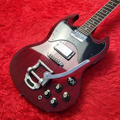 Very Rare Morris SG Deluxe (H.S. Anderson) 1973 - John Cipollina Clone? - Bigsby Style Tremolo - Original Maxon Humbuckers - Cherry Finish - Made In Japan MIJ image 3