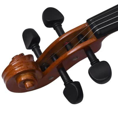 Violin Full Set with Bow and Chin Rest Dark Wood 4/4-Brown image 6
