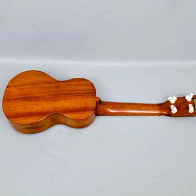 Vintage *RARE* SAM F. CHANG HONOLULU HAWAIIAN KOA 20 3/4” Soprano Ukulele w/Case image 12