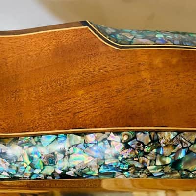 Blueberry  Handmade Acoustic Guitar Grand Concert Built to Order with Paua Shell Arm Rest and Rib Rest image 13
