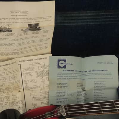 1966 AMPEG AEB-1 Scroll Bass w/original case & paperwork image 21