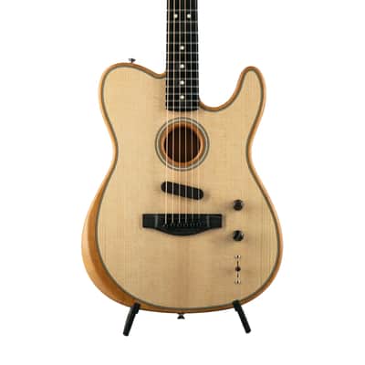 Fender American Acoustasonic Telecaster Guitar w/Bag, Ebony Fretboard, Natural, US214XXXX image 4