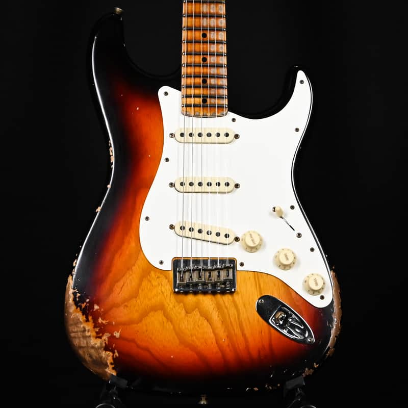 Fender Custom Shop Limited Edition Red Hot Hard Tail Stratocaster Heavy Relic- Faded Aged Chocolate 3 Tone Sunburst 2024 (CZ581284) image 1