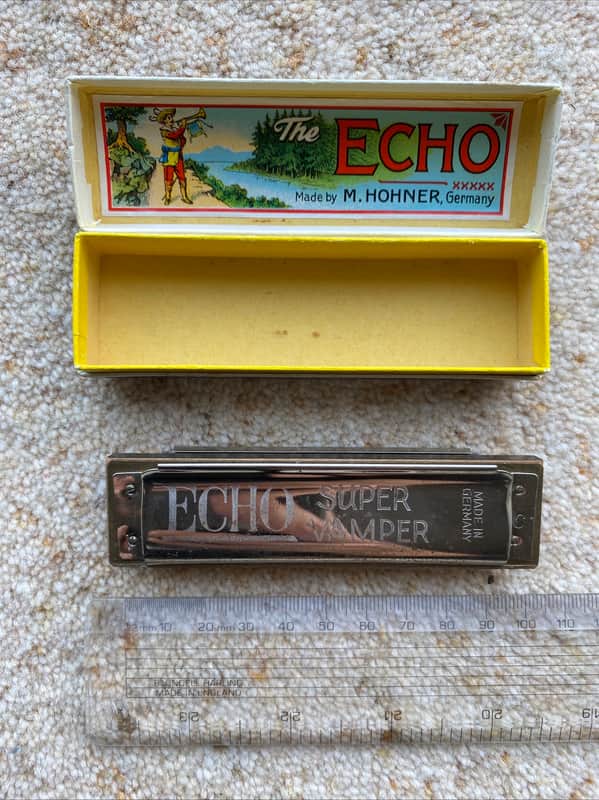 Vintage Echo Super Vamper Harmonica by M.Hohner & Yellow Box