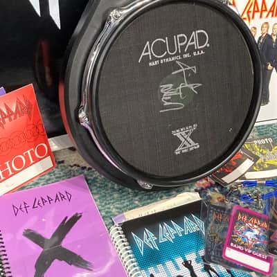 Hart Dynamics - Rick Allen's Def Leppard Adrenalize Tour, 10" Hart AcuPad Trigger Pad (RA #2078) AUTOGRAPHED HEAD!! 1990s - Gold image 1
