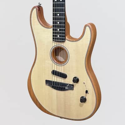 Fender American Acoustasonic Stratocaster USA Acoustic Electric Guitar - Natural image 3