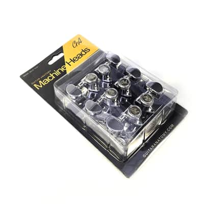 Guitar Anatomy Locking Tuners 1:20 Ratio Fine Tuning Machine Heads for Les Paul, SG and Acoustic Guitars – 3x3 - Chrome image 2