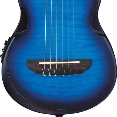Ibanez AU Tenor Acoustic-electric Ukulele - Transparent Blue Sunburst Open Pore image 1