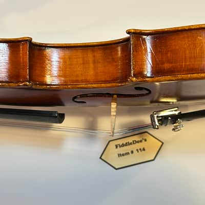 Vintage 4/4 Adult violin labeled Johan Georg Kessler 1925 - original finish with Satin Gloss Varnish image 8
