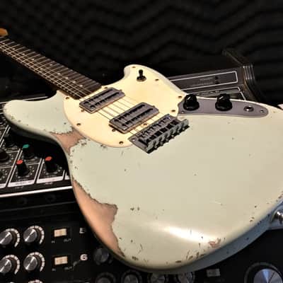 Relic Squier Mustang Electric Guitar Road Worn Surf Green by Nate's Relic Guitars image 1