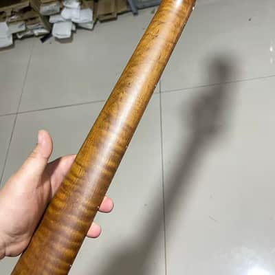 5-string electric bass neck jazz bass stainless steel 20 frets Roasted flame Maple guitar neck 34inch hole 18mm Pearl block image 4