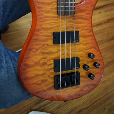 Spector Q4 Pro Bass , with hard case , EMG pickups , flame maple top image 1