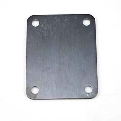 Stainless Steel Engraved Electric Guitar Neck Plate 4-Bolt Square Neck Joint Plate Joint Reinforce Board for Strat ST Telecaster Tele Bass Electric Guitar Parts Replacement (Black) image 5