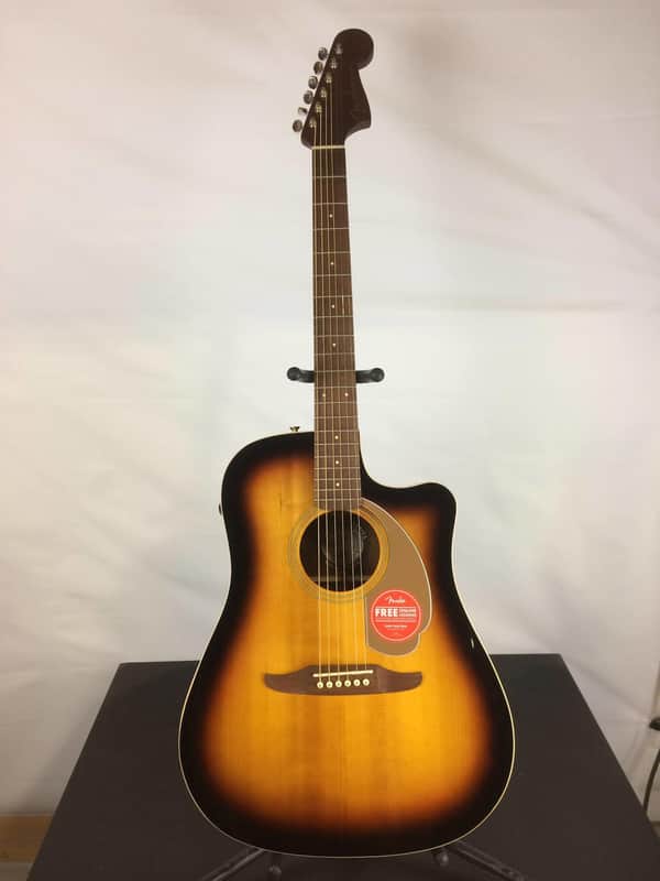 Fender Redondo Player Dreadnought Acoustic-Electric Guitar, Solid Spruce Top, Sunburst image 1