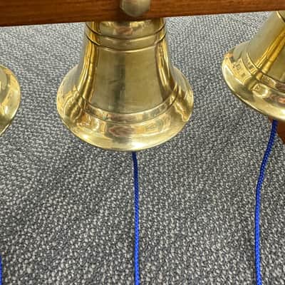 Temple Bell Set, Indian , 4 Bells, Pooja Bells, Puja, Brass Hanging Bells - EXCELLENT #2 image 6