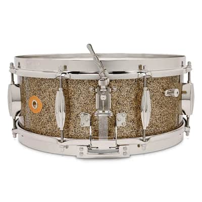 Slingerland Radio King Solid Maple Snare Drum 14x5.5 Gold Glass image 2