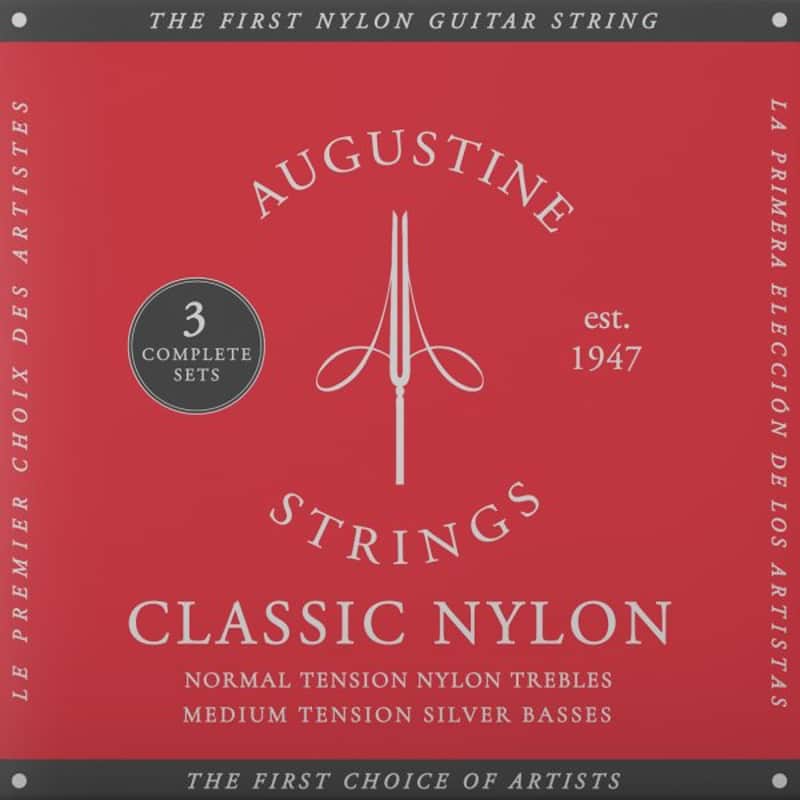 Augustine 3XARD Medium Tension Classic/Red Strings - 3 Pack image 1
