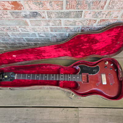 Vintage 1962 Gibson EB-0 Bass Guitar Husk Project w/ Original Softshell Case! image 2