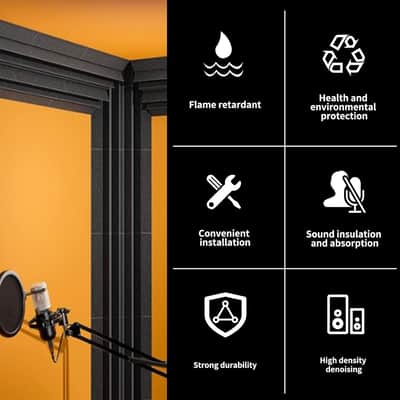 Low-Frequency Soundproofing 12 ''X 7 "X 7" Low-Frequency Trap Bass Trap Wall Corner Sound-Absorbing Sponge Sound-Absorbing Cotton (4Pack, Black) image 4
