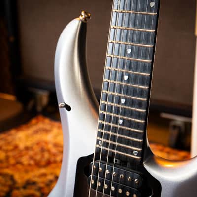 Ernie Ball Music Man John Petrucci Majesty 7 – 2015 – Silver Lining – Excellent Condition – Complete Case Candy – Signed Backplate image 5